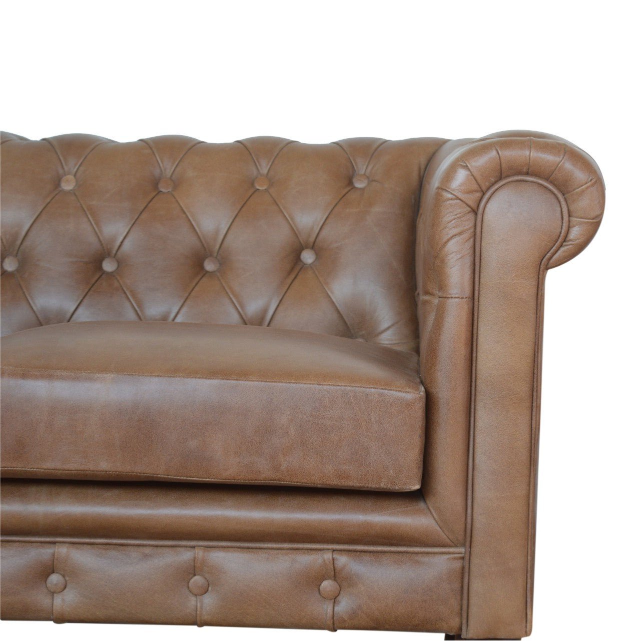The Hearthmere Chesterfield – Buffalo Leather Two - Seater - The Timeless Trading Co.