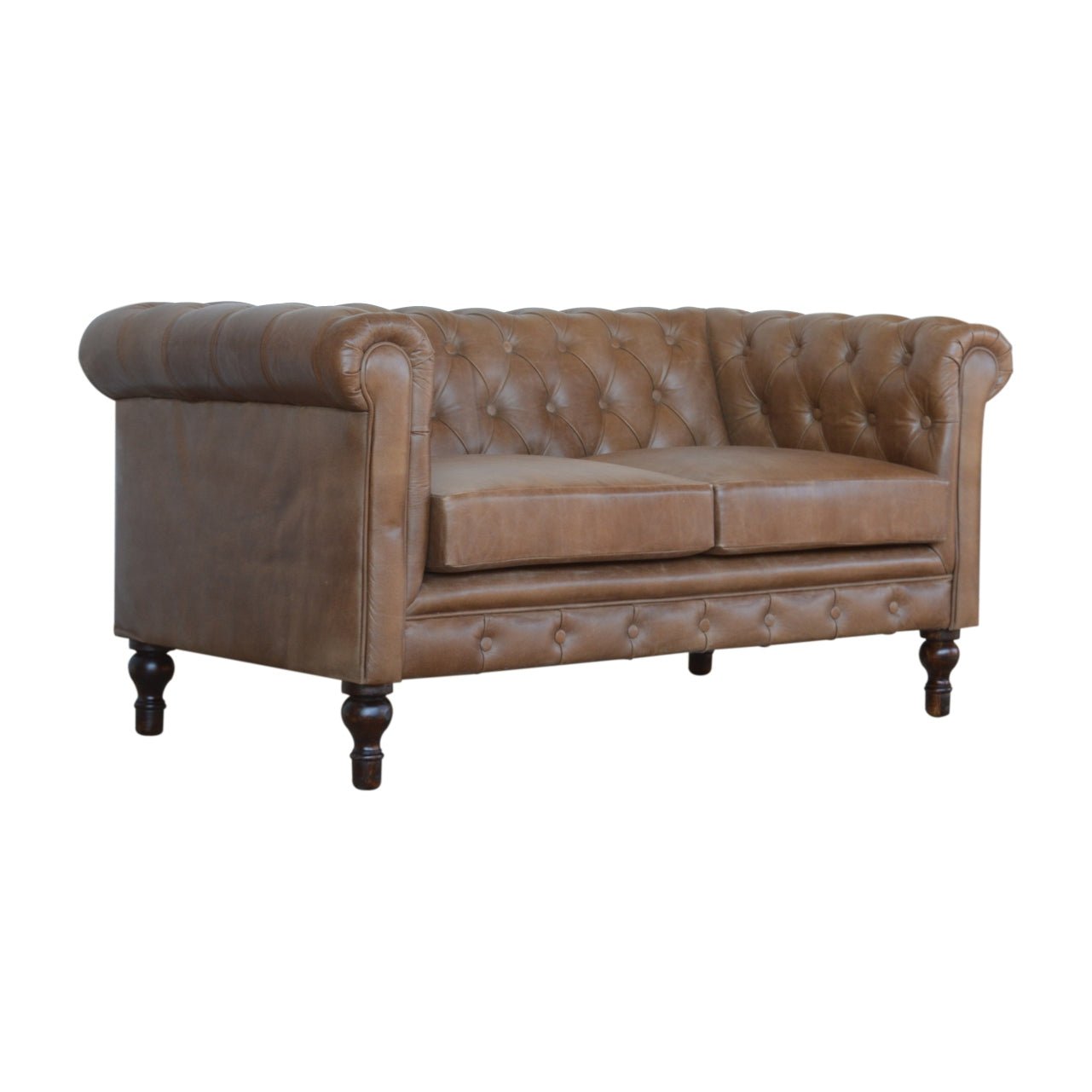 The Hearthmere Chesterfield – Buffalo Leather Two - Seater - The Timeless Trading Co.