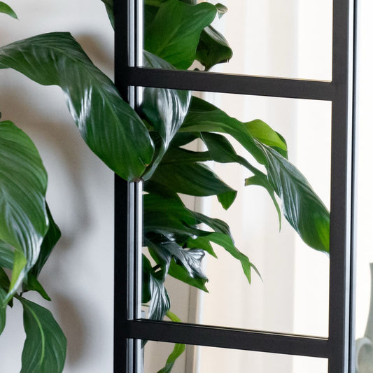 The Hermitage Arch — Black Lattice Window Mirror 180cm x 90cm - The Timeless Trading Co.