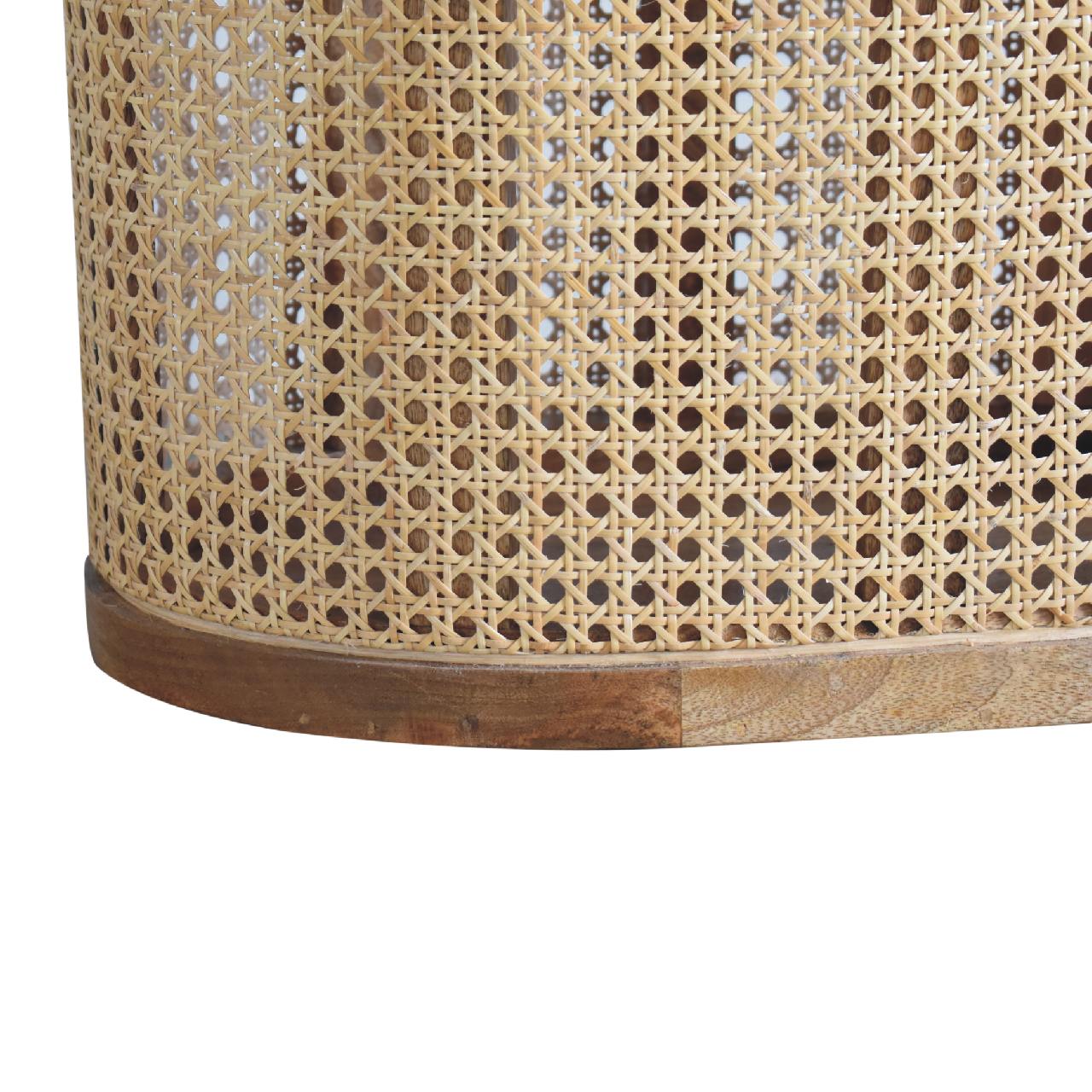 The Loxley Settle – Rattan Lid - Up Stool for Quiet Utility & Charm - The Timeless Trading Co.