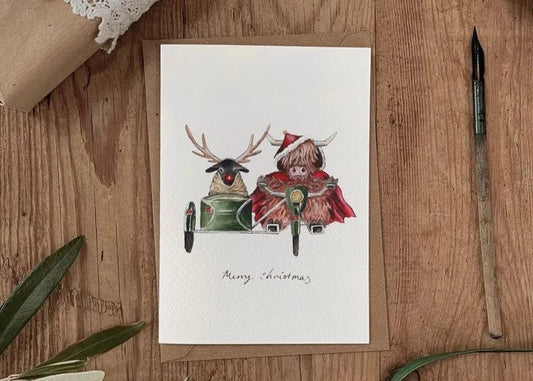 The Mad Emergency Christmas Dash – Highland Cow Card - The Timeless Trading Co.