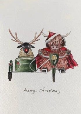 The Mad Emergency Christmas Dash – Highland Cow Card - The Timeless Trading Co.