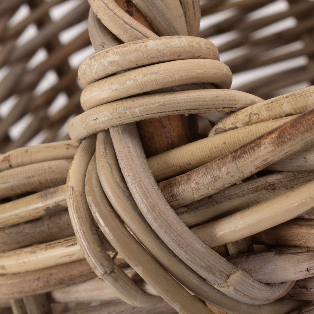 The Marketstead Grey Rattan Log Basket – Fireside Storage from Town to Hearth - The Timeless Trading Co.