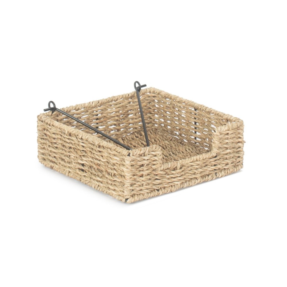 The Mersea Napkin Keeper – Handwoven Seagrass & Metal Frame - The Timeless Trading Co.