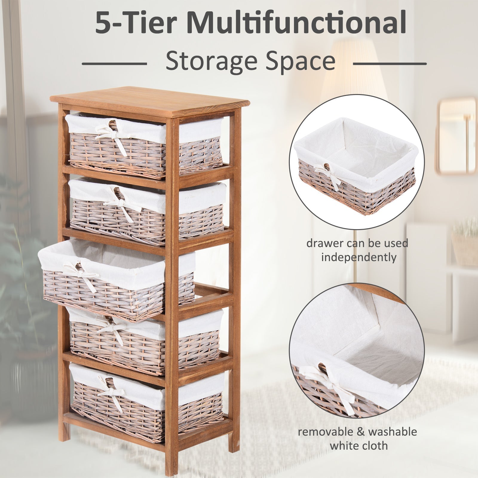 The Quiet Drawerkeeper — Wicker & Wood Cabinet for Bathroom Rituals - The Timeless Trading Co.