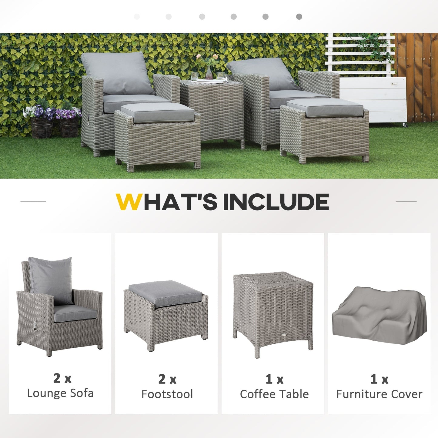 The Wetherby Garden Gathering Set – Grey Rattan & Olefin Comfort - The Timeless Trading Co.