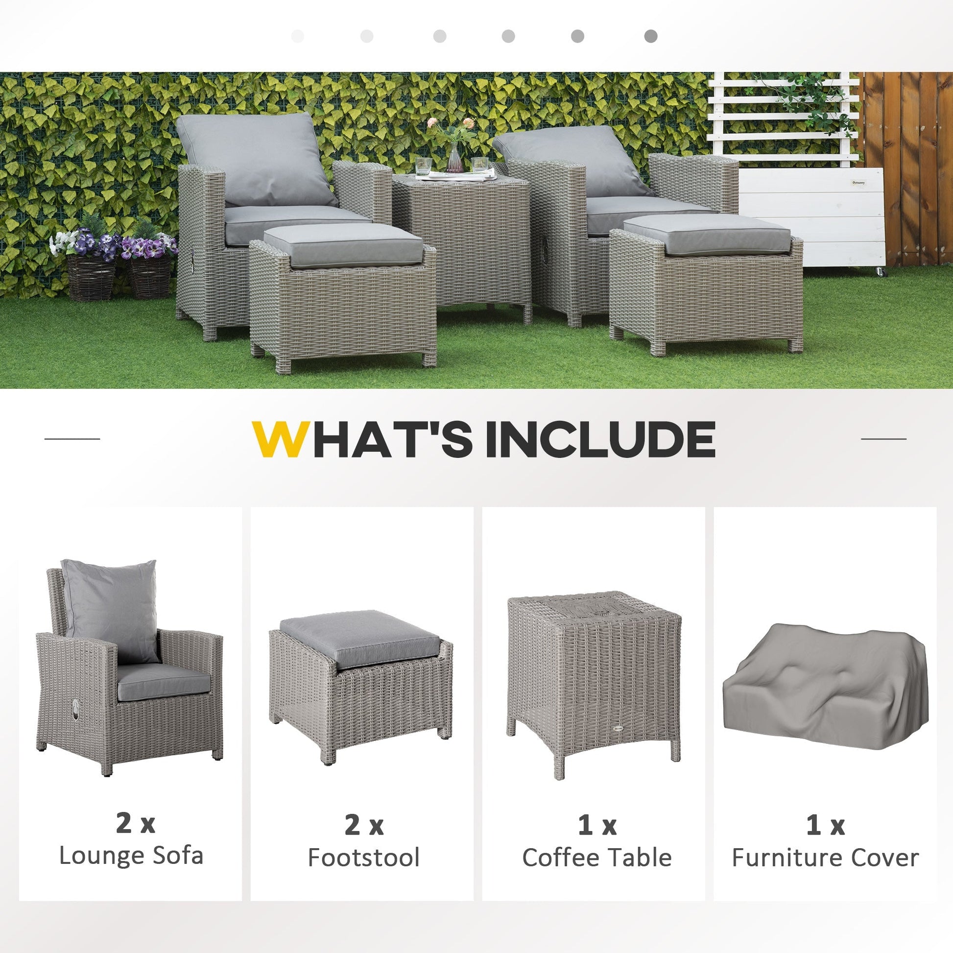 The Wetherby Garden Gathering Set – Grey Rattan & Olefin Comfort - The Timeless Trading Co.