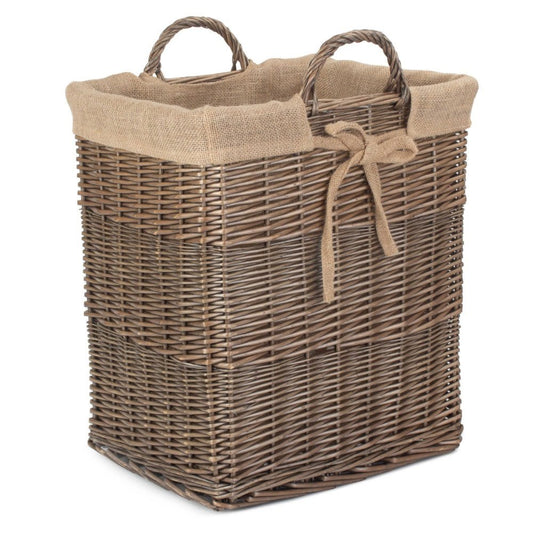 The Whitby Basket – Lined Wicker Storage for Logs, Blankets & Keepsakes - The Timeless Trading Co.