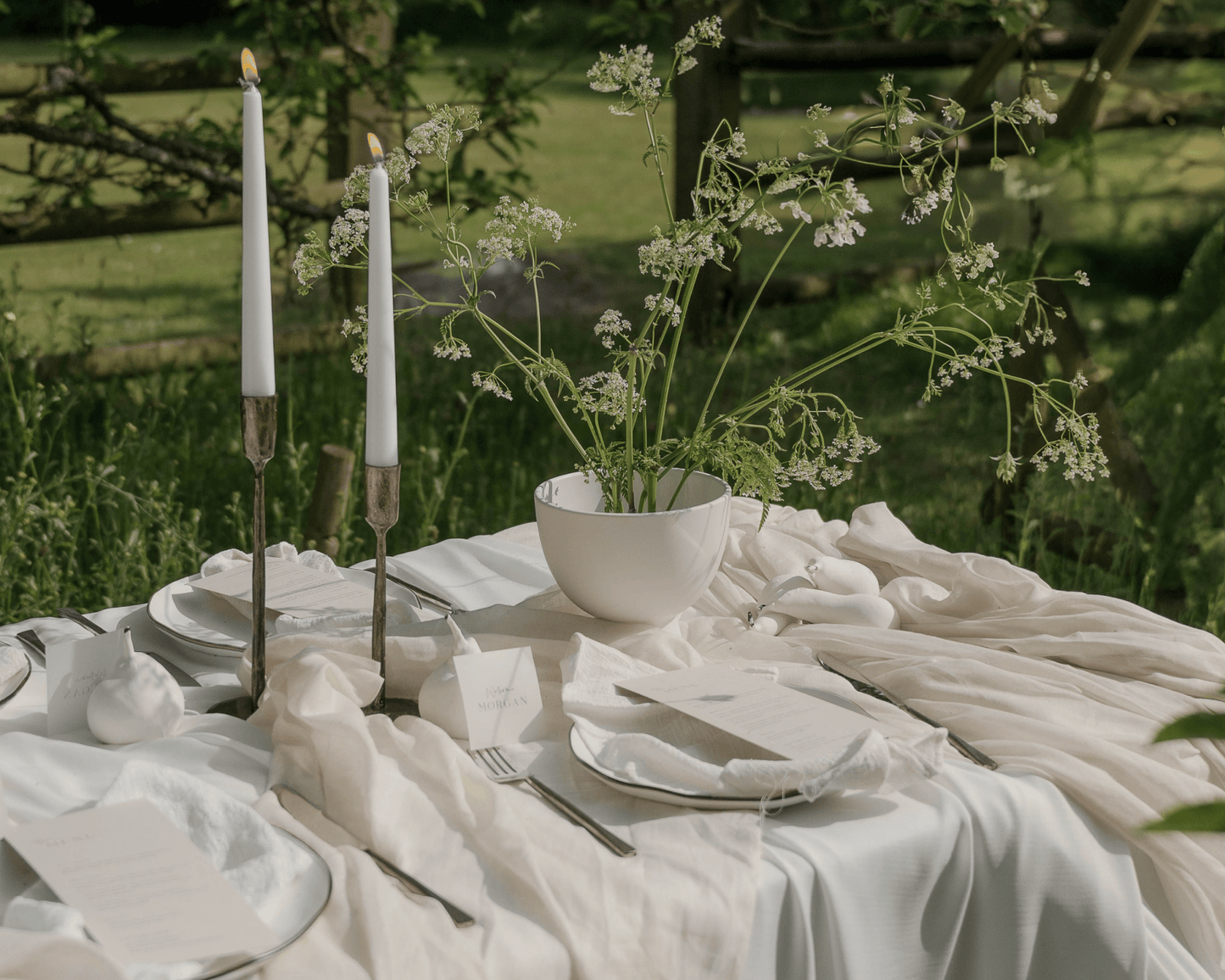 Weldon iron candle holder set rustic taper holders all three sizes styled on wedding table