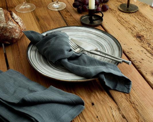 Wendell Blue Muslin Napkin Set – Soft Table Layers - The Timeless Trading Co.