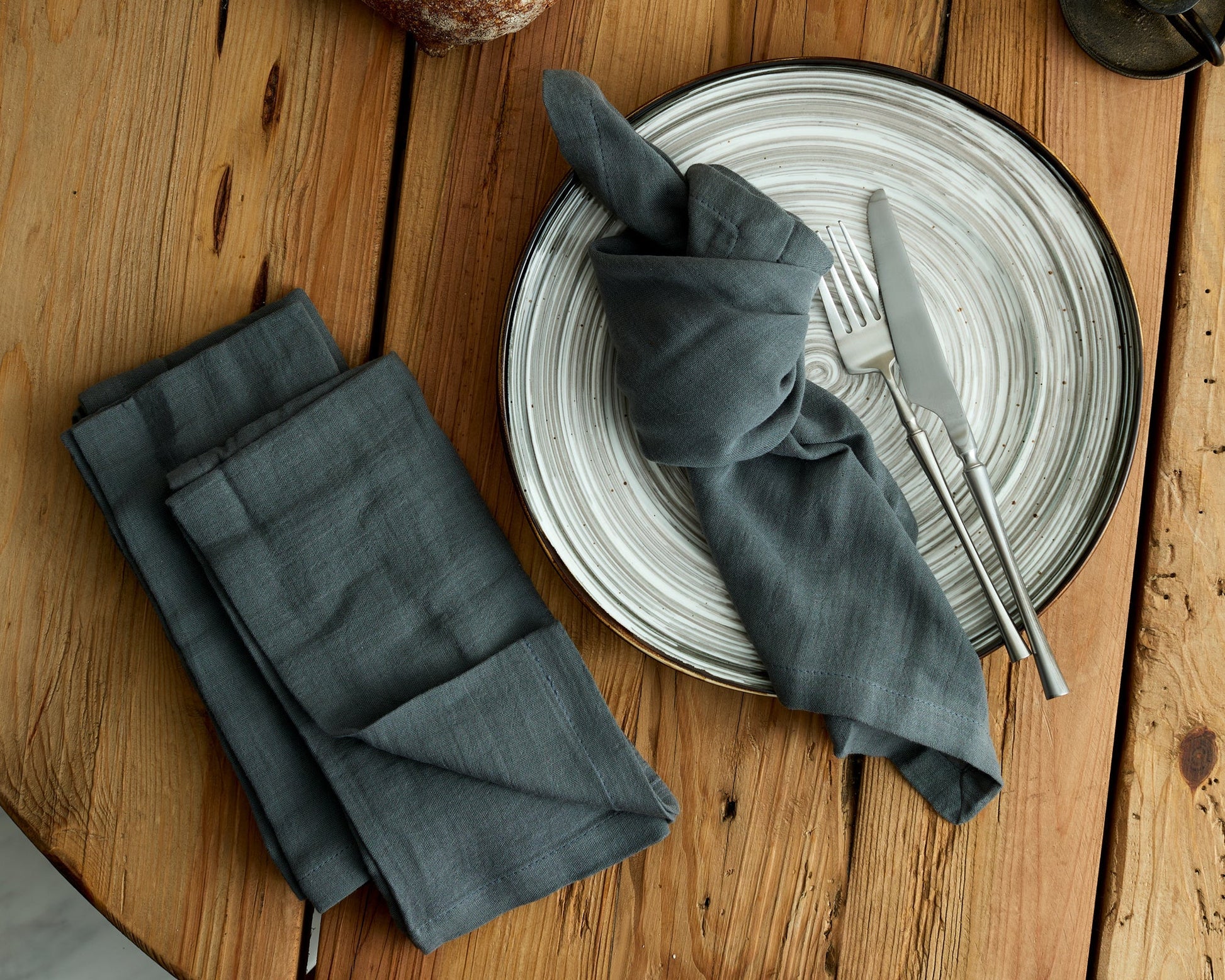 Wendell Blue Muslin Napkin Set – Soft Table Layers - The Timeless Trading Co.