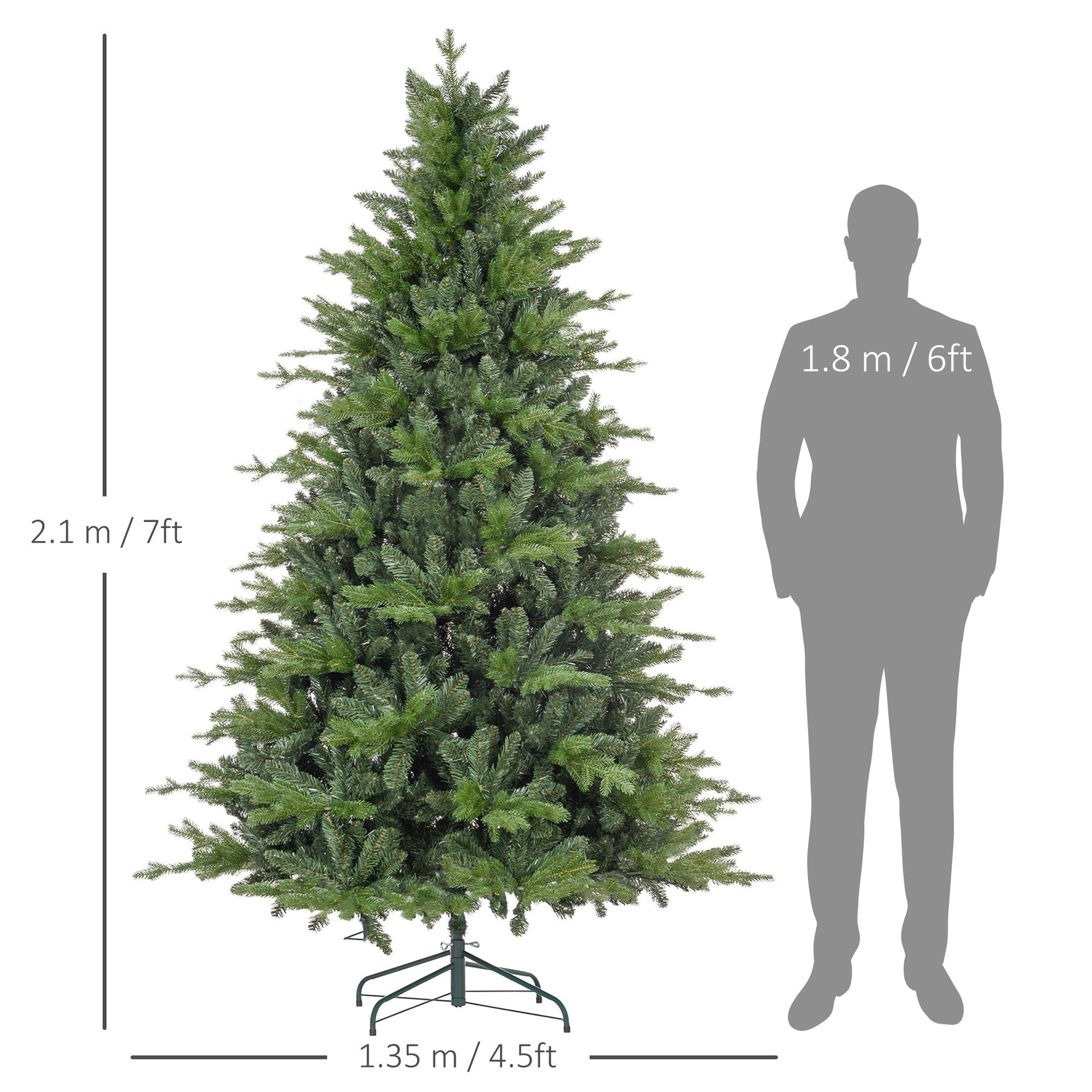 Wickery Hollow Fir – 7ft Bare Bushy Christmas Tree - The Timeless Trading Co.