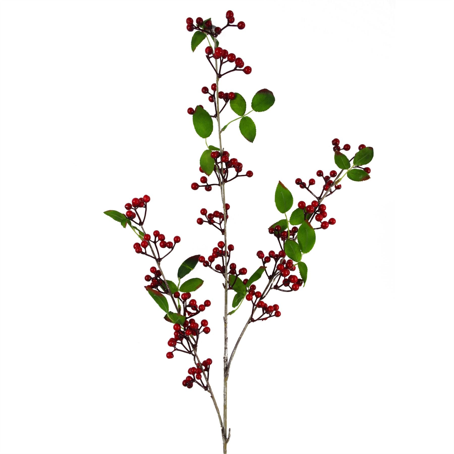 Single redberry stem from The Winthrop Gathering, 80cm tall festive spray with rustic foliage, heritage-inspired seasonal styling in warm tones