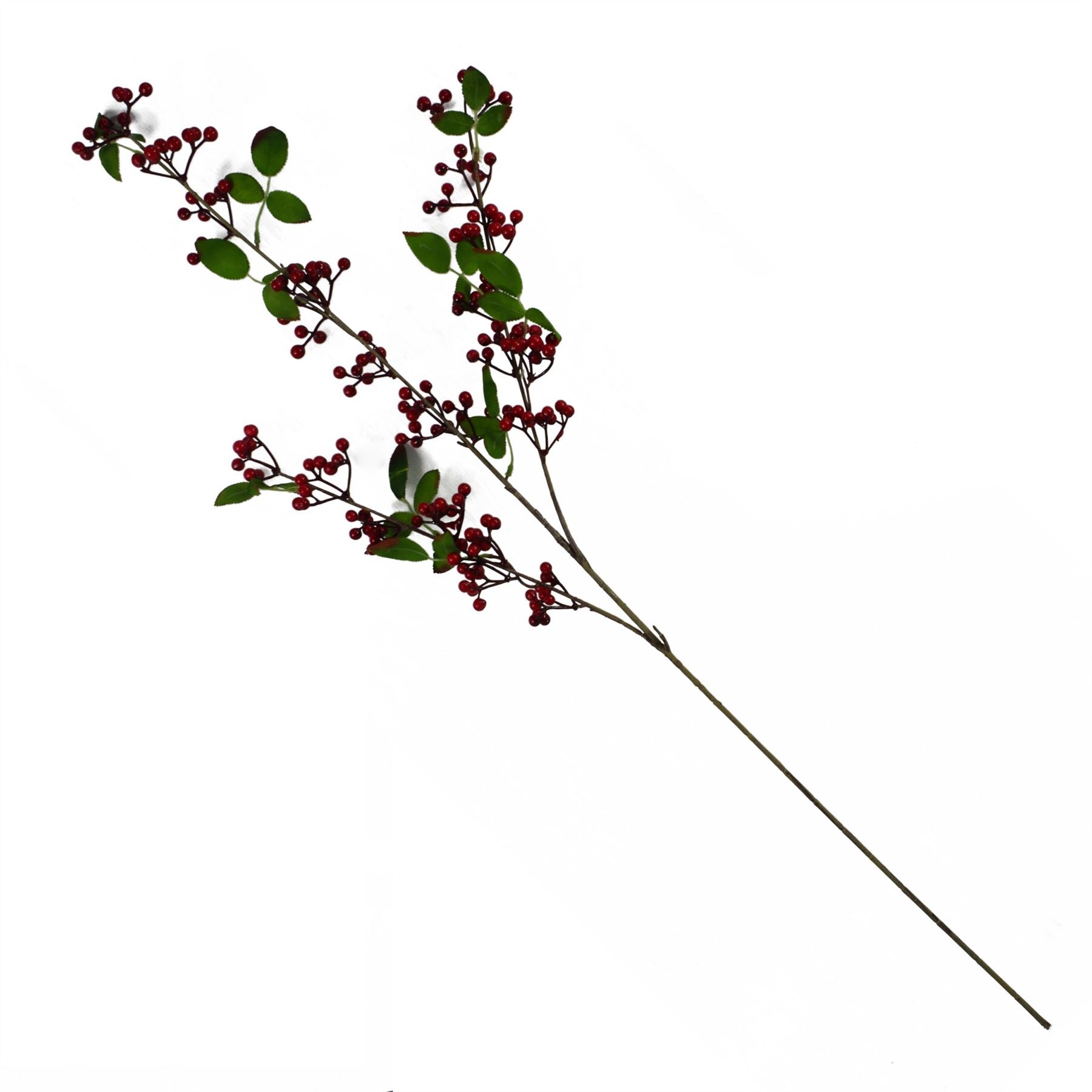 Full-length view of The Winthrop Gathering Stems, 80cm redberry sprays with rustic foliage, heritage-style festive decor in warm seasonal tones
