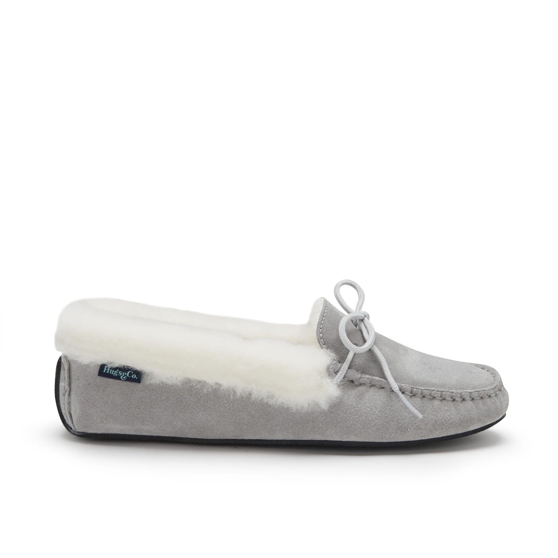 Women's slippers, sheepskin, dove grey suede - The Timeless Trading Co.