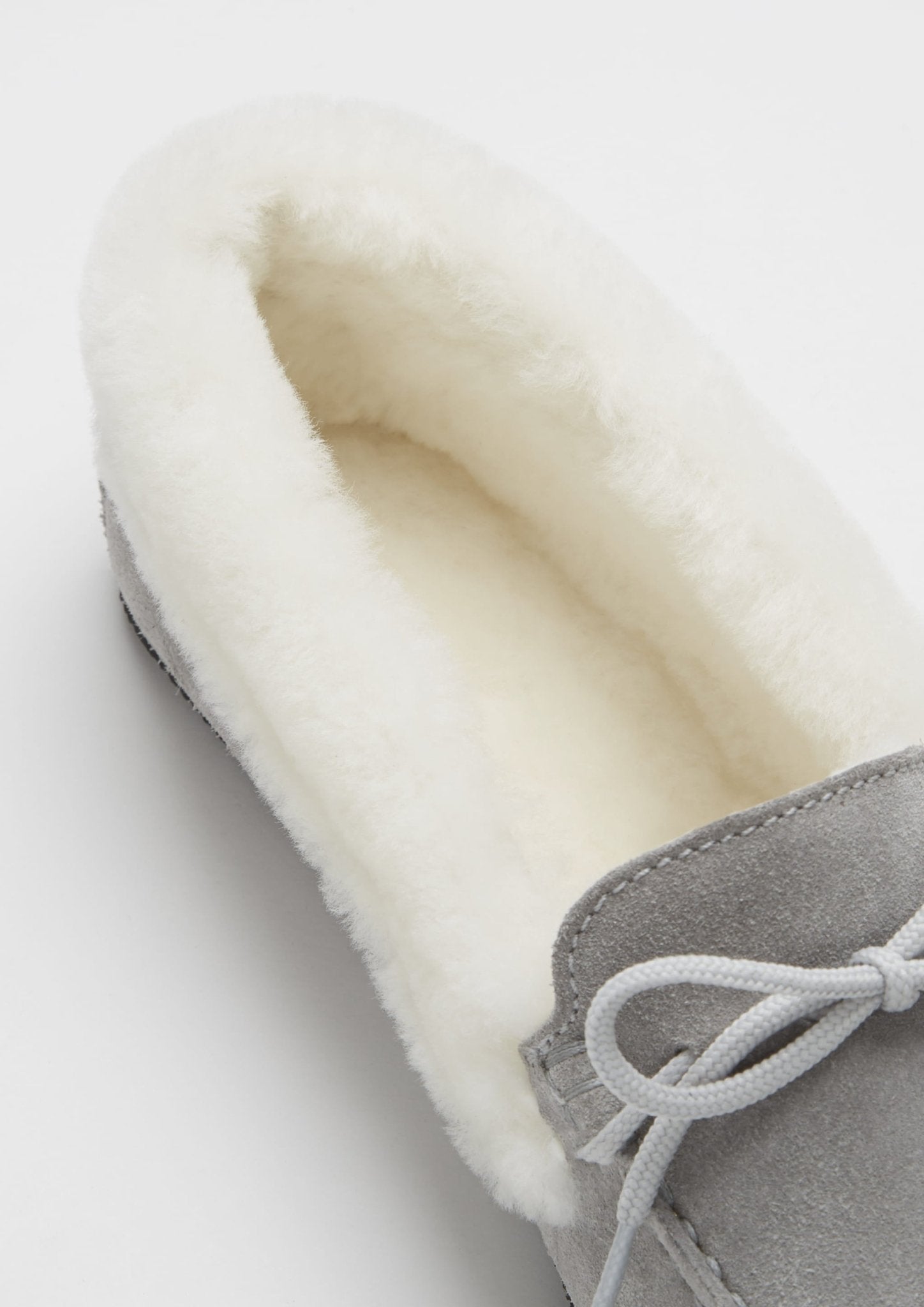 Women's slippers, sheepskin, dove grey suede - The Timeless Trading Co.