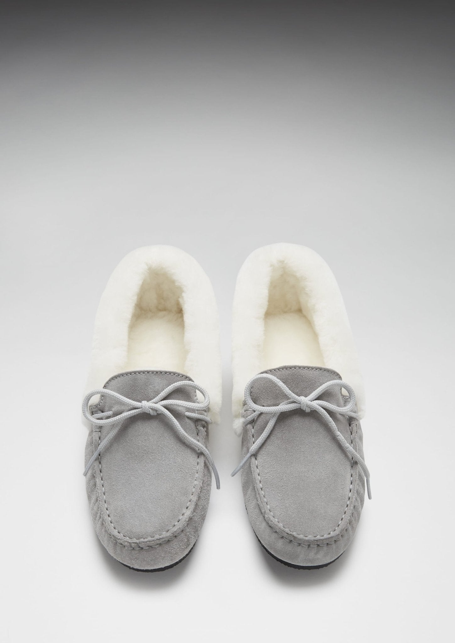 Women's slippers, sheepskin, dove grey suede - The Timeless Trading Co.