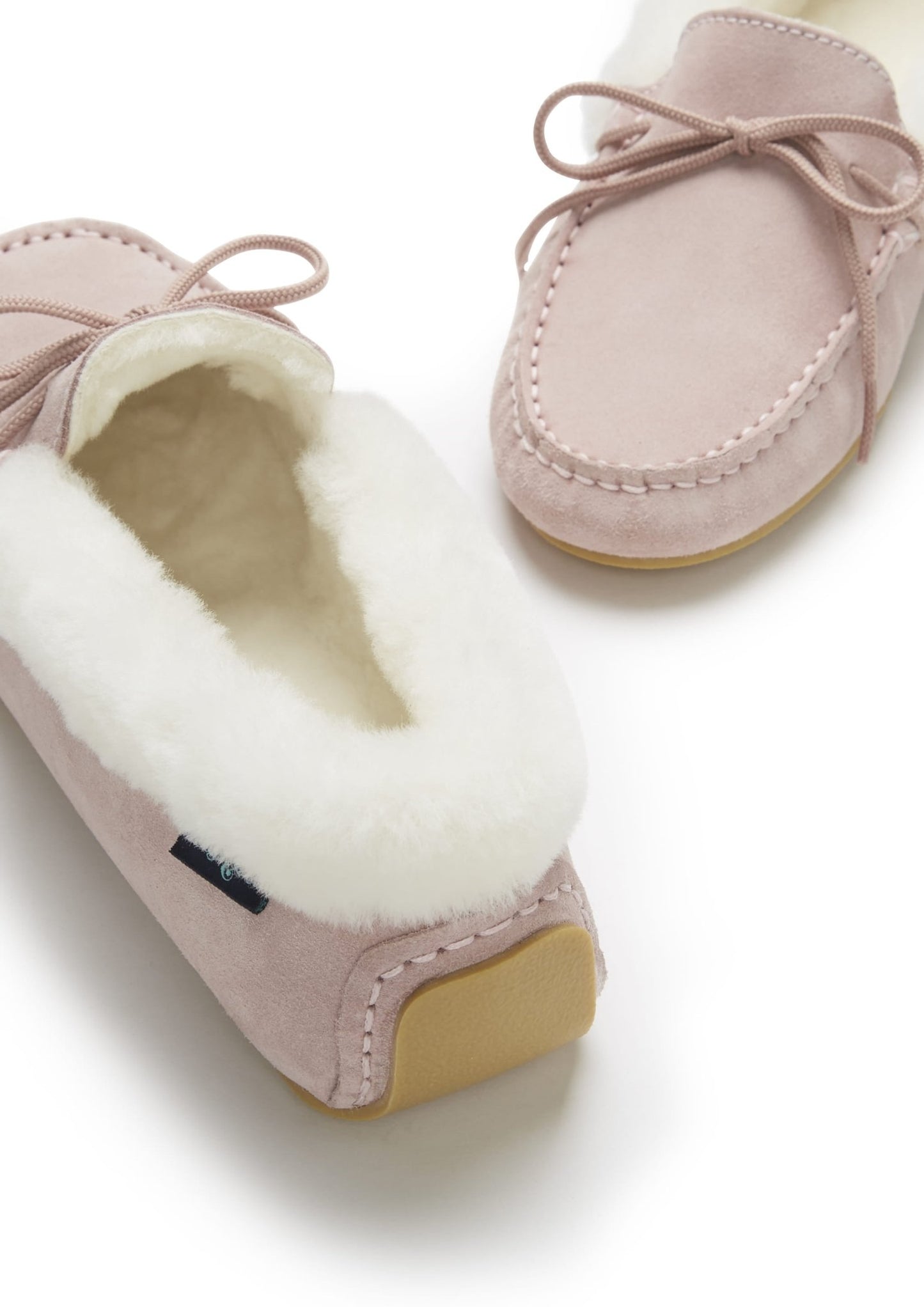 Women's slippers, sheepskin, ice pink suede - The Timeless Trading Co.