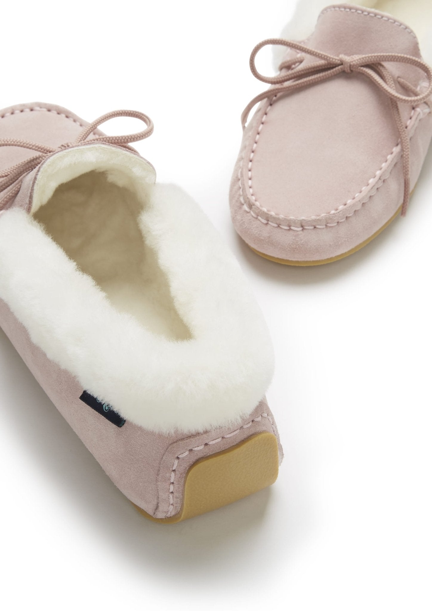Women's slippers, sheepskin, ice pink suede - The Timeless Trading Co.