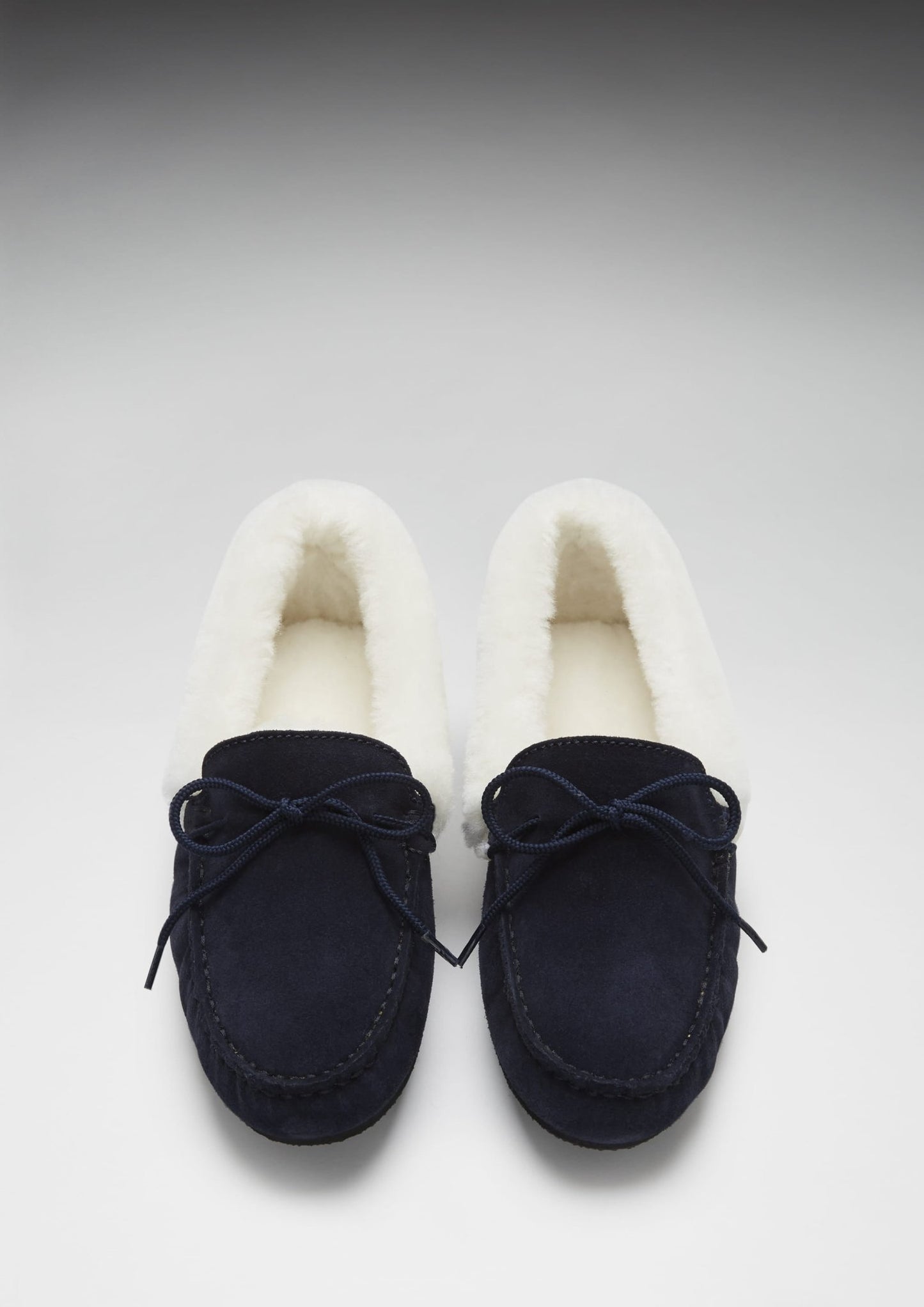Women's slippers, sheepskin, navy blue suede - The Timeless Trading Co.