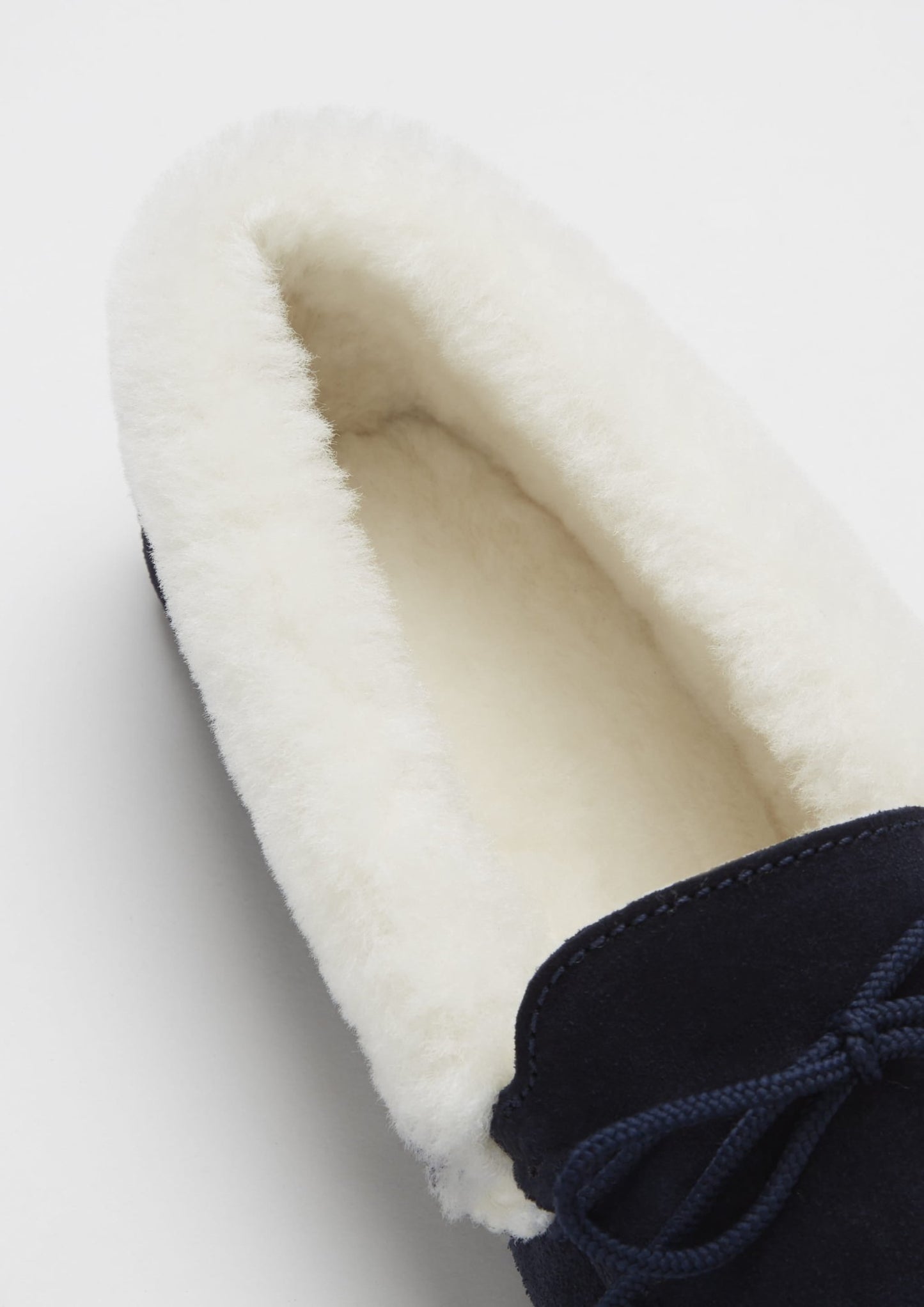Women's slippers, sheepskin, navy blue suede - The Timeless Trading Co.