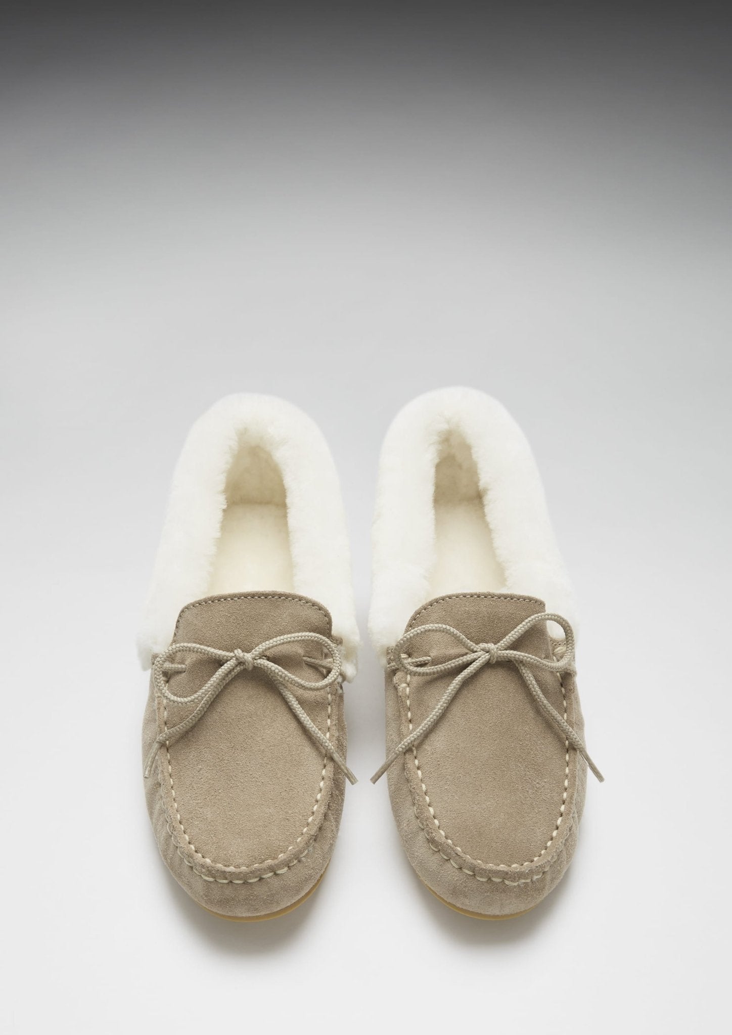 Women's slippers, sheepskin, taupe suede - The Timeless Trading Co.
