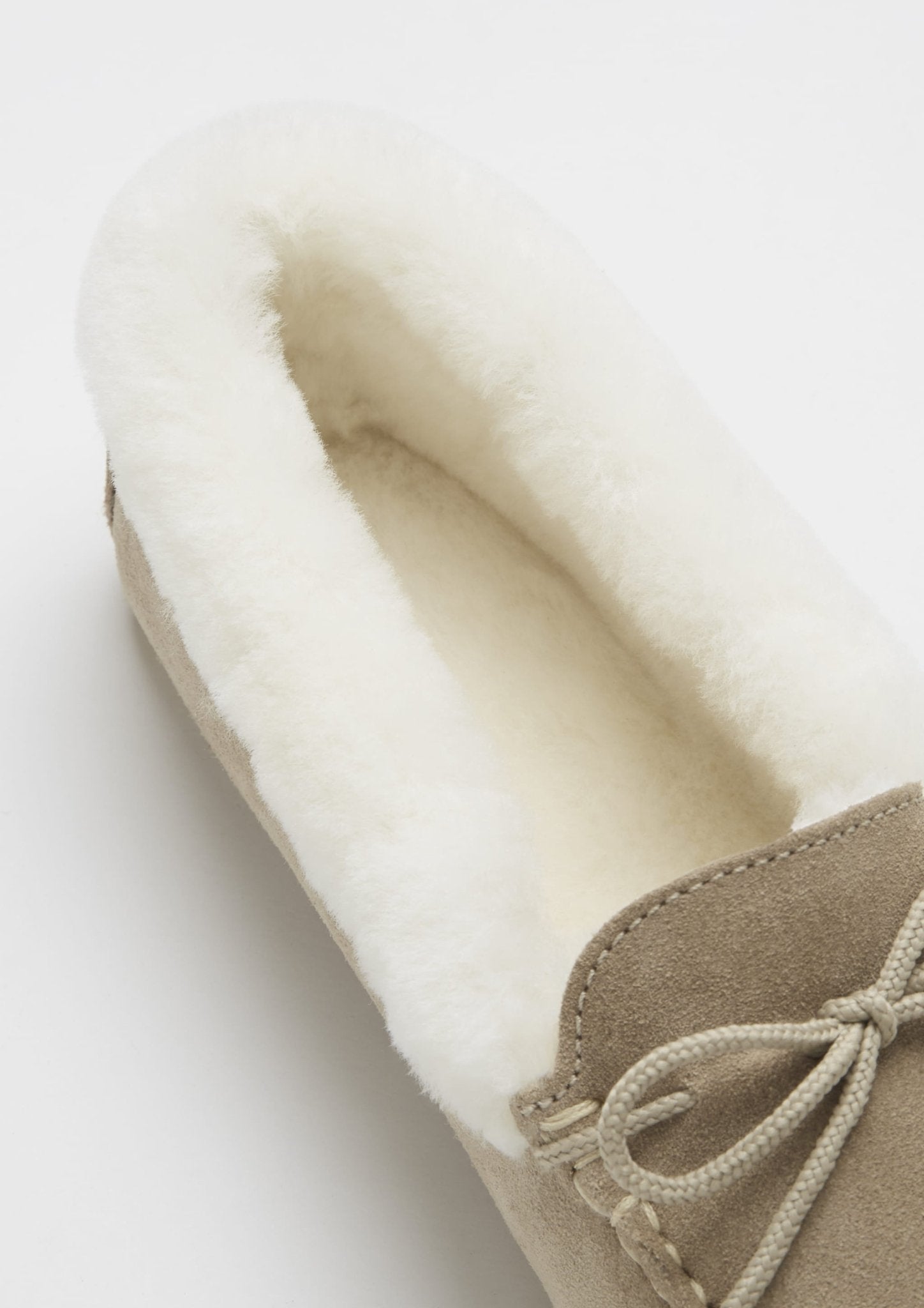 Women's slippers, sheepskin, taupe suede - The Timeless Trading Co.