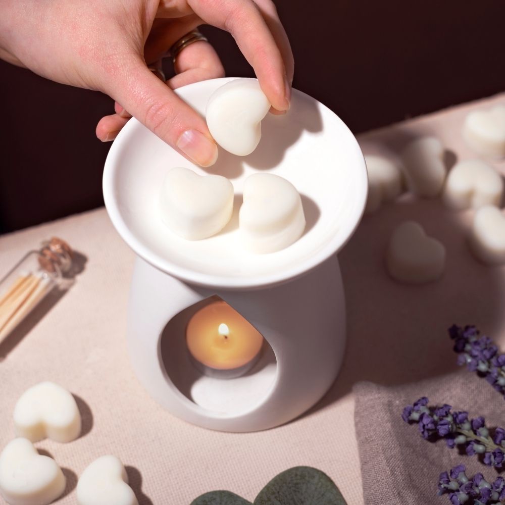 Lavender & Ylang Ylang Lavender and ylang ylang aromatherapy wax melts in burner with natural essential oils
