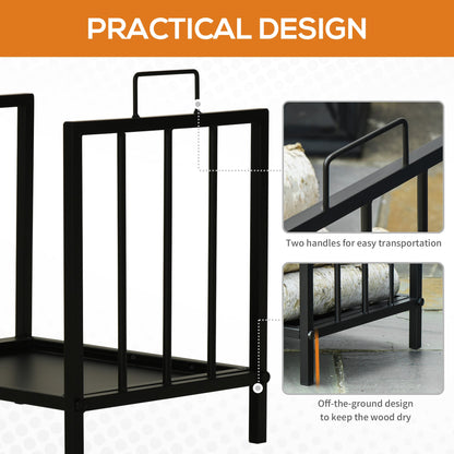 Ashwick Hearth Log Rack – Elevated Fireside Storage - The Timeless Trading Co.