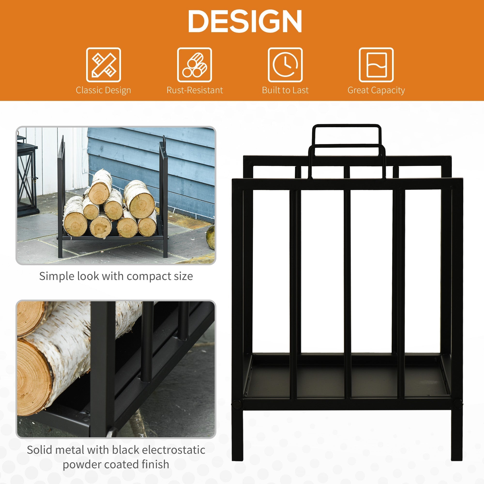 Ashwick Hearth Log Rack – Elevated Fireside Storage - The Timeless Trading Co.