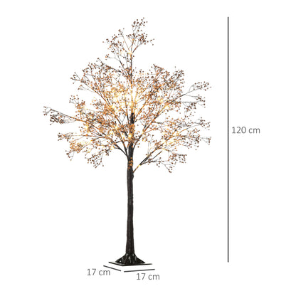 Diagram showing dimensions of 4ft Gypsophila tree light with blossom detail, approx. 48" tall for rustic indoor styling and festive display