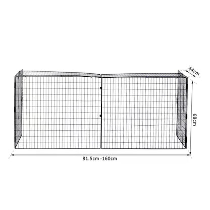 Hearthwarden Fireguard in matte black mesh steel shown on blank background with labelled dimensions; foldable screen for hearthside protection.