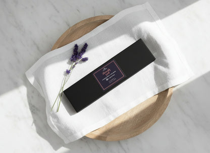 Lavender and ylang ylang aromatherapy wax melts in elegant presentation box with natural essential oils
