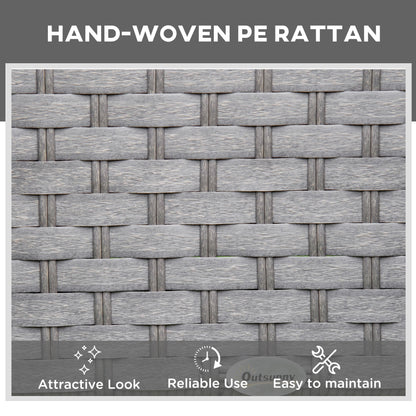 Close-up of weathered grey PE rattan weave from The Mottisfont Lounging Trio garden set, showing texture, craftsmanship, and outdoor durability