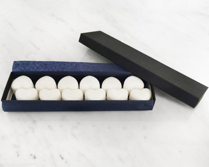 Rose geranium lavender ylang ylang wax melts in presentation box with organic essential oils
