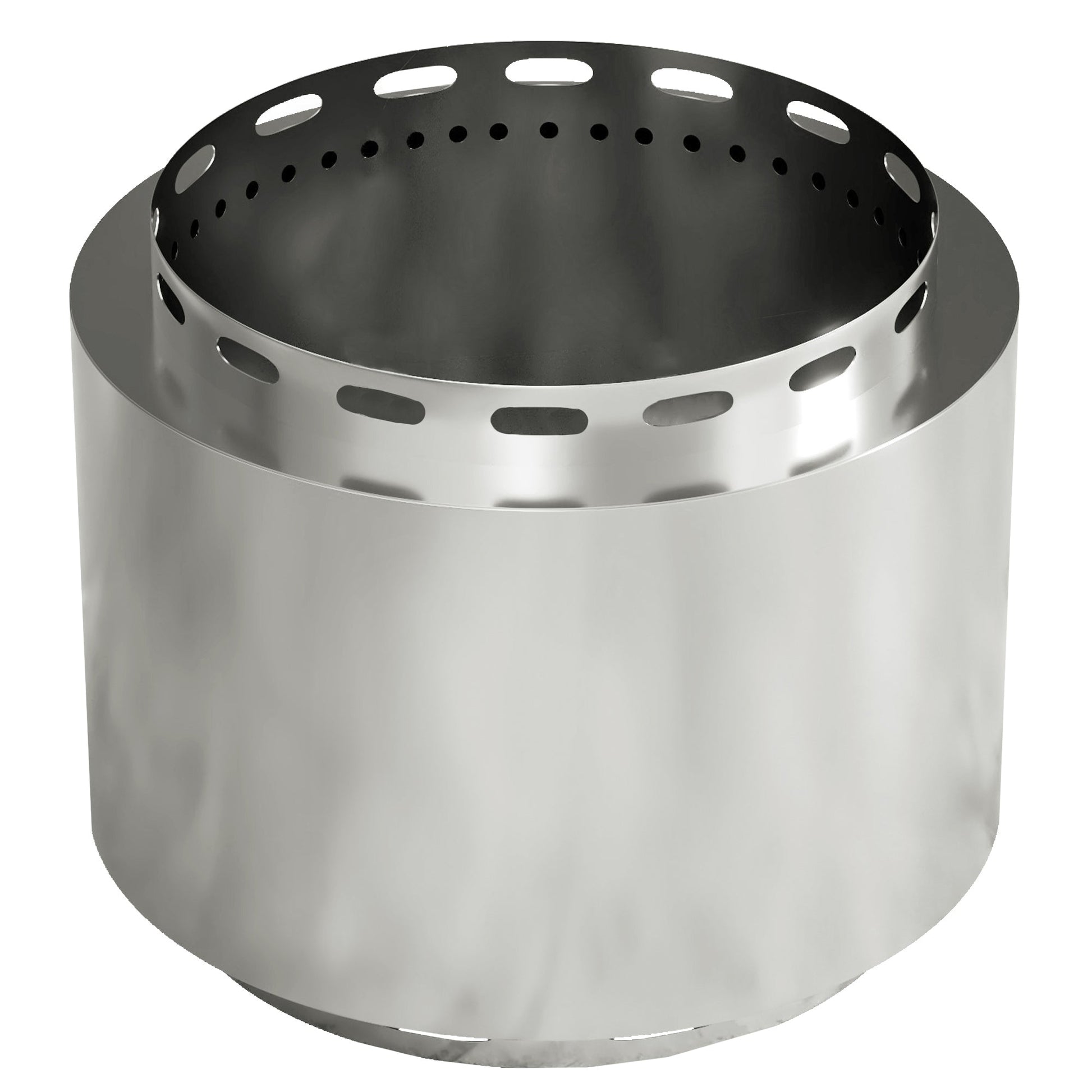 48.5cm smokeless fire pit in silver stainless steel, rustic freestanding design for outdoor warmth and soulful garden gatherings