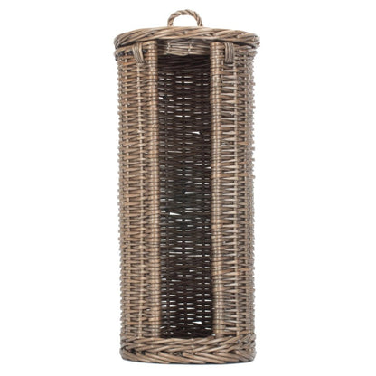 The Alfriston Round Wicker Toilet Roll Basket – Holder for Three Rolls - The Timeless Trading Co.