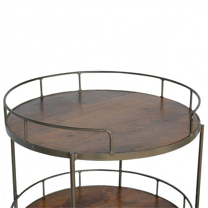 The Carson Butler’s Tray Table — Solid Oak Service with Iron Base - The Timeless Trading Co.