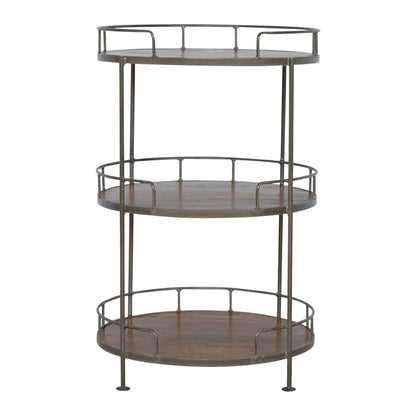 The Carson Butler’s Tray Table — Solid Oak Service with Iron Base - The Timeless Trading Co.