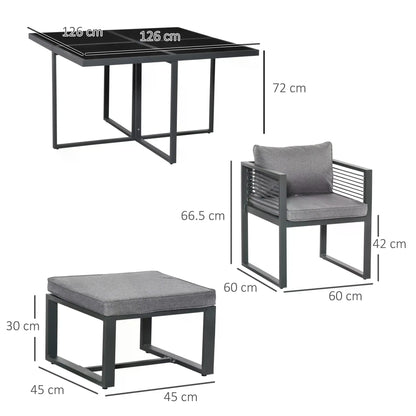 The Cotehele Cube – 8 Seater Garden Dining Ensemble - The Timeless Trading Co.