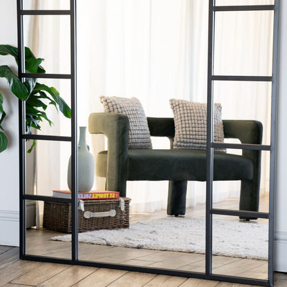 The Hermitage Arch — Black Lattice Window Mirror 180cm x 90cm - The Timeless Trading Co.