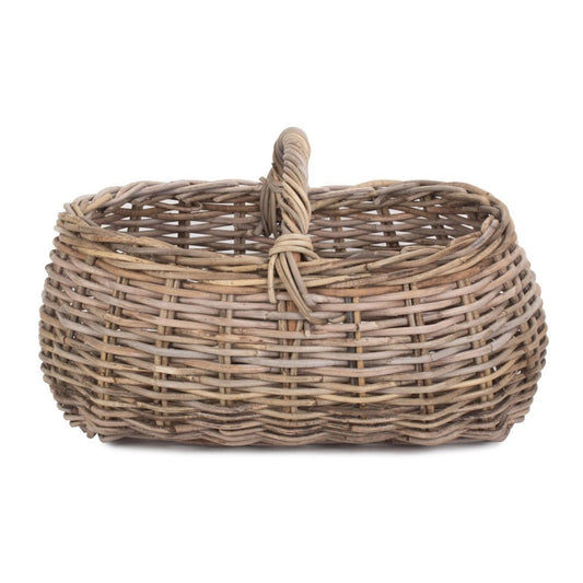 The Marketstead Grey Rattan Log Basket – Fireside Storage from Town to Hearth - The Timeless Trading Co.