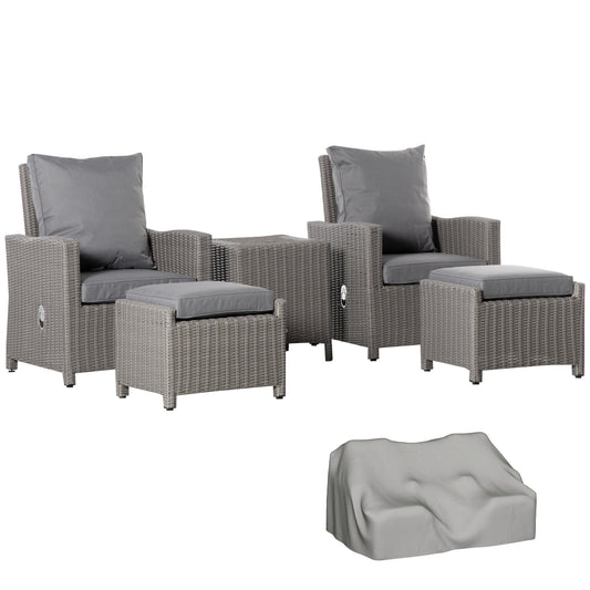 The Wetherby Garden Gathering Set – Grey Rattan & Olefin Comfort - The Timeless Trading Co.