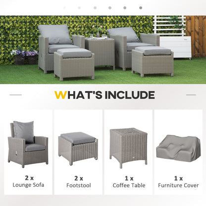 The Wetherby Garden Gathering Set – Grey Rattan & Olefin Comfort - The Timeless Trading Co.