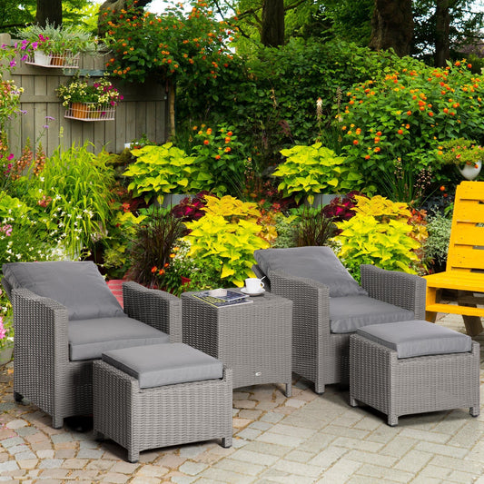 The Wetherby Garden Gathering Set – Grey Rattan & Olefin Comfort - The Timeless Trading Co.