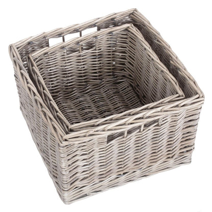 The Wickham Square Keeper – Antique Wash Willow Storage Basket - The Timeless Trading Co.