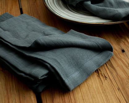 Wendell Blue Muslin Napkin Set – Soft Table Layers - The Timeless Trading Co.
