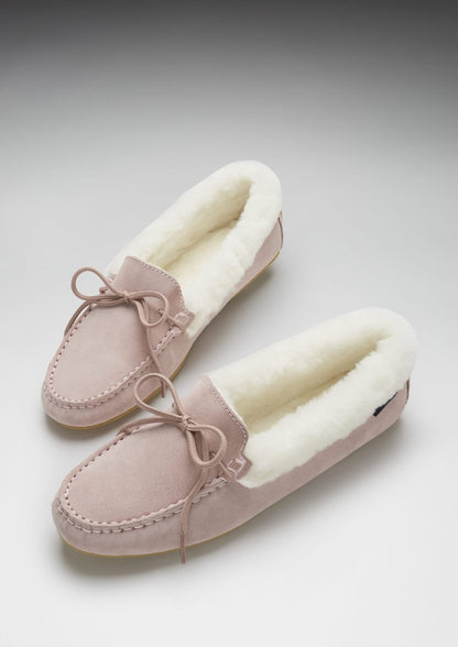 Women's slippers, sheepskin, ice pink suede - The Timeless Trading Co.