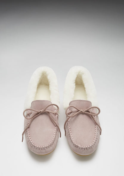 Women's slippers, sheepskin, ice pink suede - The Timeless Trading Co.